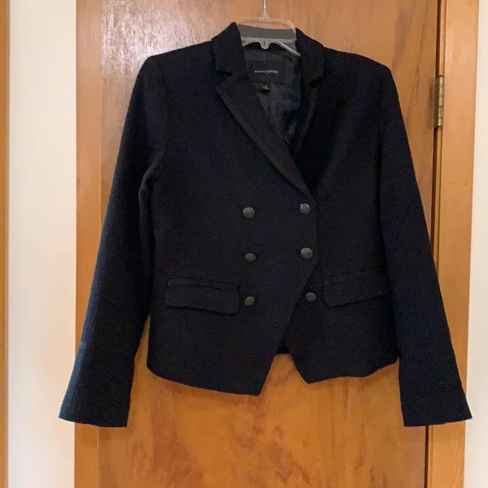 Banana Republic Black Double Breasted Blazer